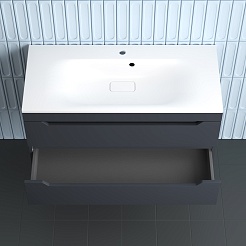 Style Line Тумба с раковиной Остин 100 подвесная графит – фотография-6